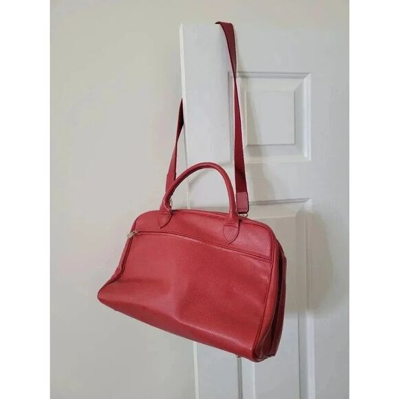 Longchamp Vintage overnight / weekender bag, Red Calfskin Leather One Size - Picture 2 of 12